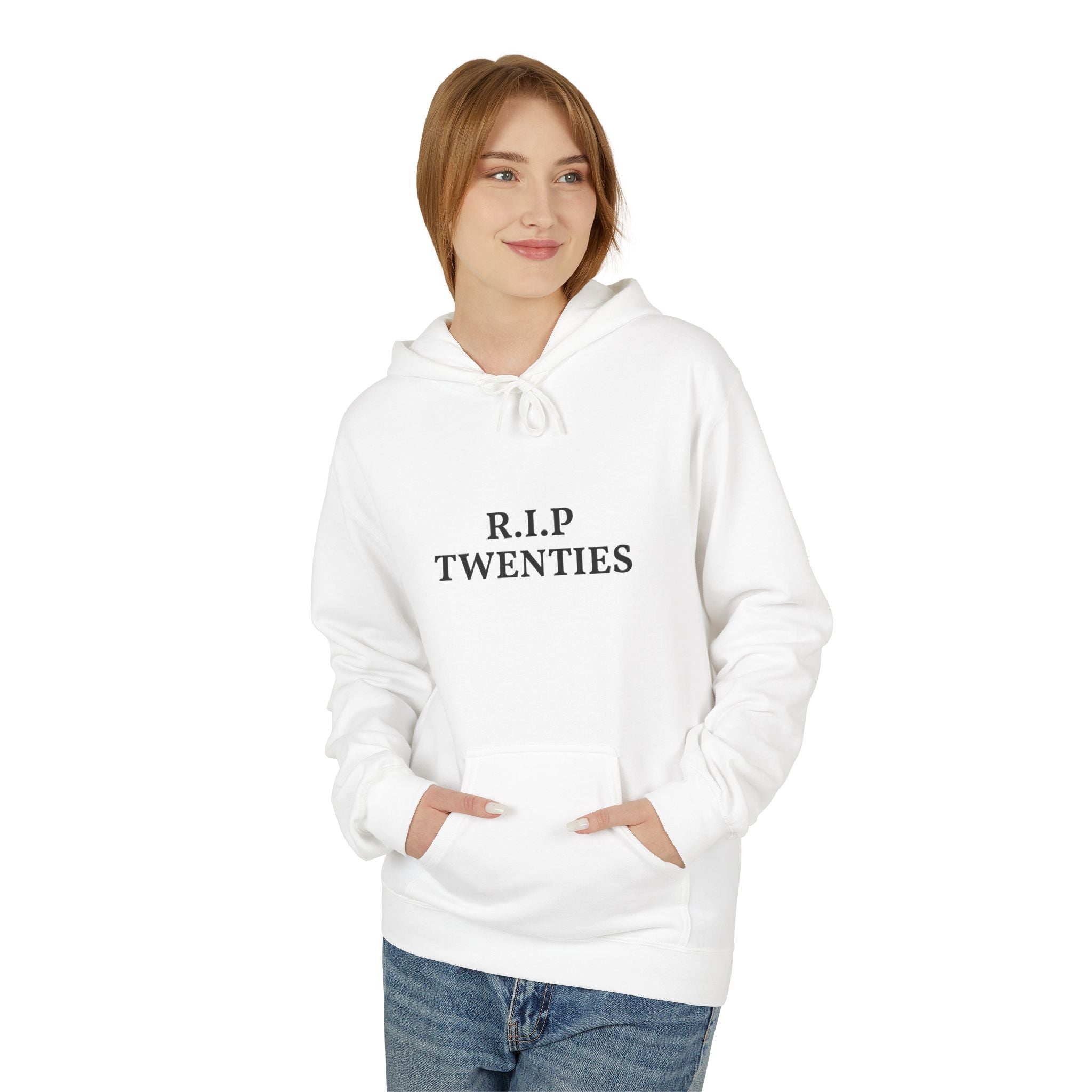 R.I.P. Twenties Hoodie — Funny Adulting Quarter-Life Crisis Pullover
