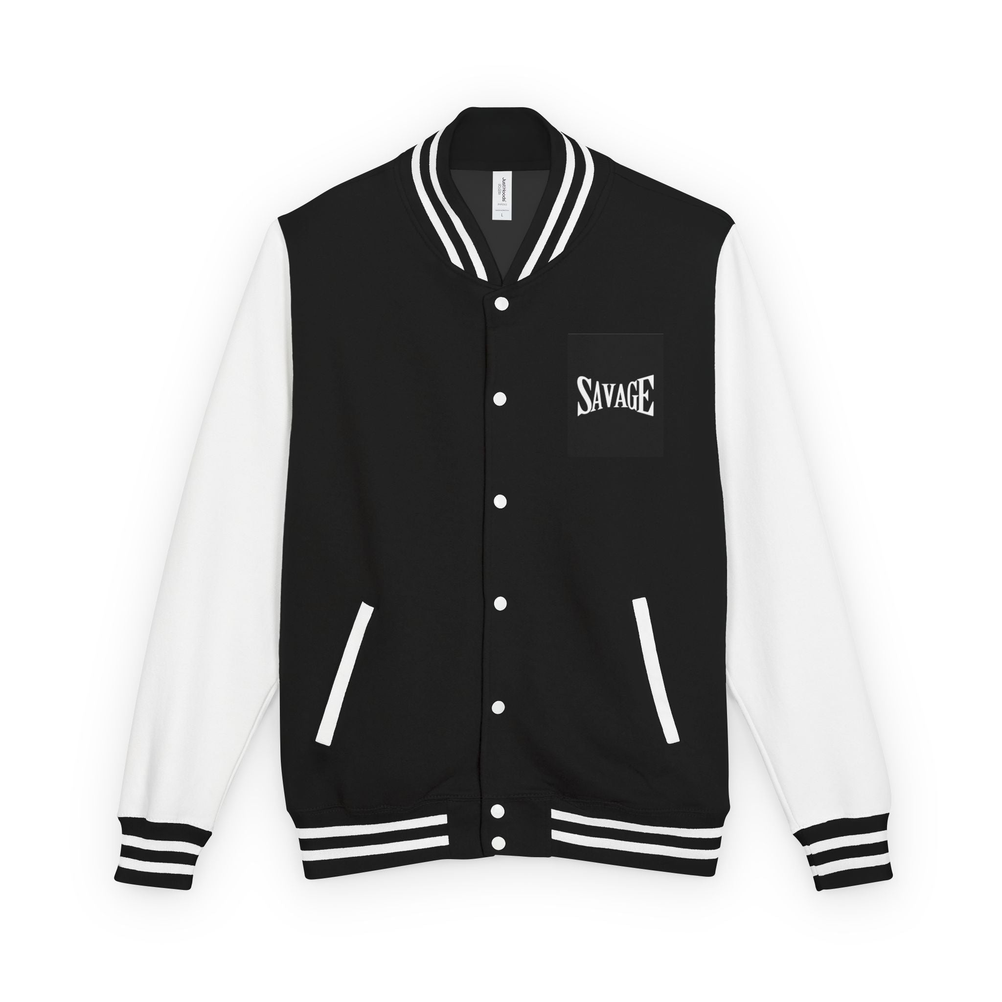 Savage Letterman Jacket — Black & White Varsity Jacket
