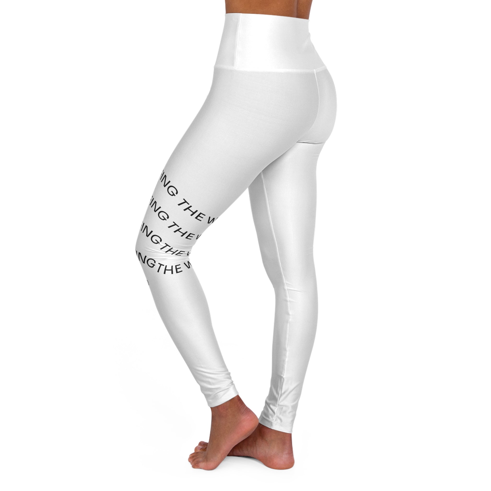 High-Waist Yoga Leggings — 'Surfing the Waves' Minimal Graphic Leggings