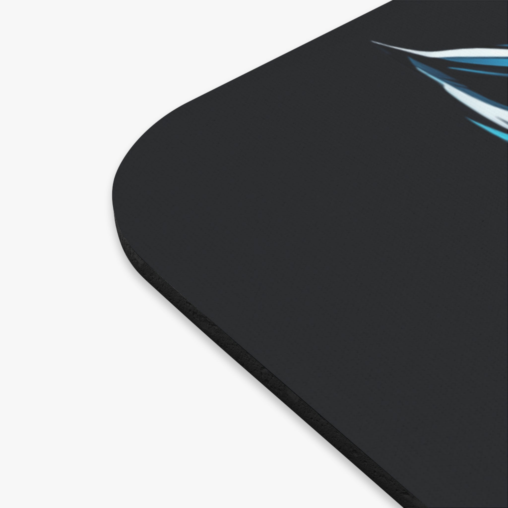 Blue Neon Wolf Gaming Mouse Pad — Rectangular RGB-Style Desk Mat