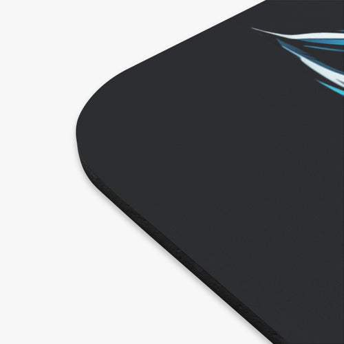 Blue Neon Wolf Gaming Mouse Pad — Rectangular RGB-Style Desk Mat