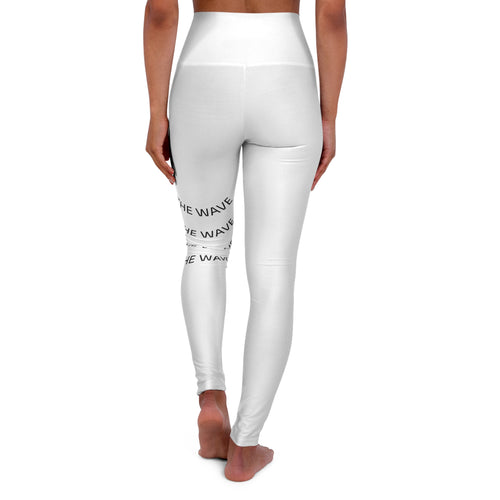 High-Waist Yoga Leggings — 'Surfing the Waves' Minimal Graphic Leggings