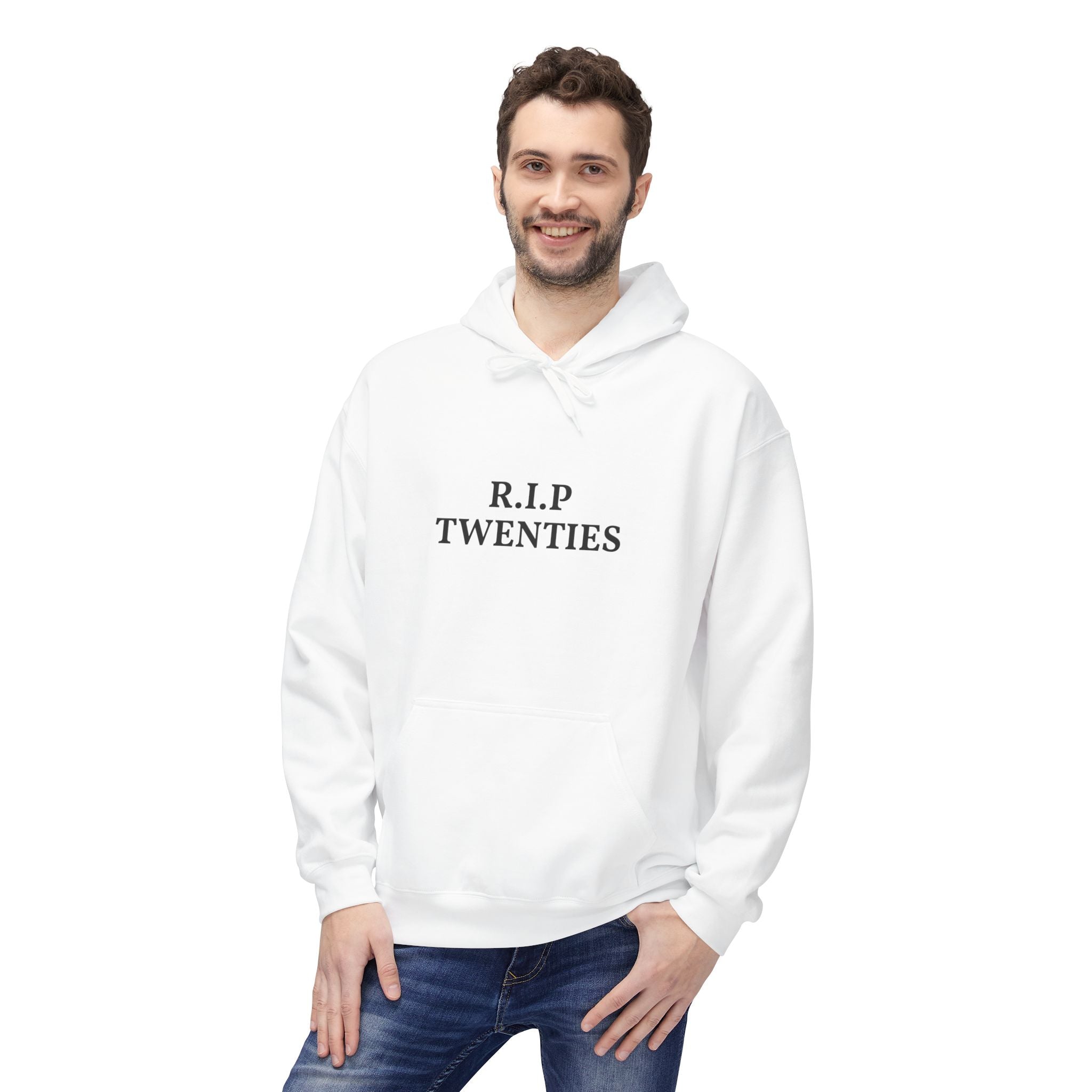 R.I.P. Twenties Hoodie — Funny Adulting Quarter-Life Crisis Pullover