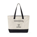 God Is My Rock Zippered Canvas Tote — Faith-Based Everyday Carry Bag
