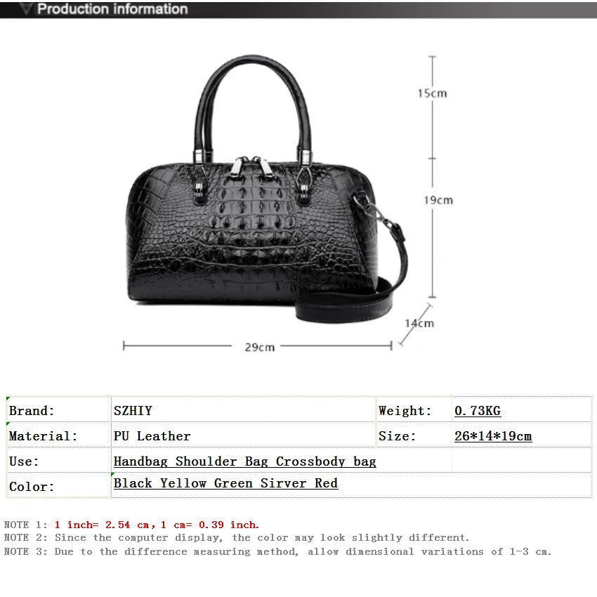 Luxury Designer Handbag Women Shoulder Bag Crocodile Patterned Handbag High-quality 3D Relief Fish Pocket Mid Handtasche Damen
