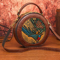 Vintage Handbag Women Shoulder Bag Luxurious Designer Round Bag High-quality Gift Embossed Printed Crossbody Purse for New Women