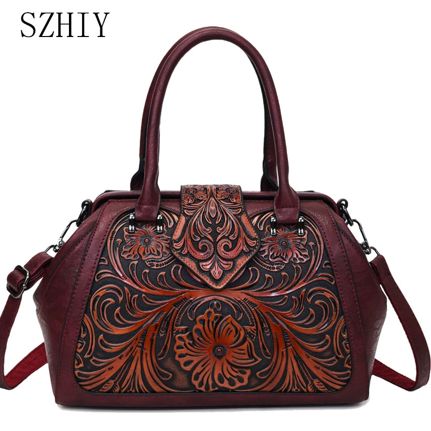 High Quality Retro Handbag Women Shoulder Bag Luxurious Designer Handbag 3D Relief Office Pocket Brand Bolsos Lujo New Gift Pack