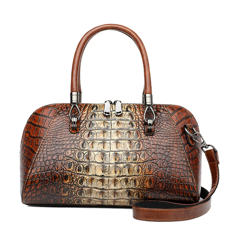 Luxury Designer Handbag Women Shoulder Bag Crocodile Patterned Handbag High-quality 3D Relief Fish Pocket Mid Handtasche Damen