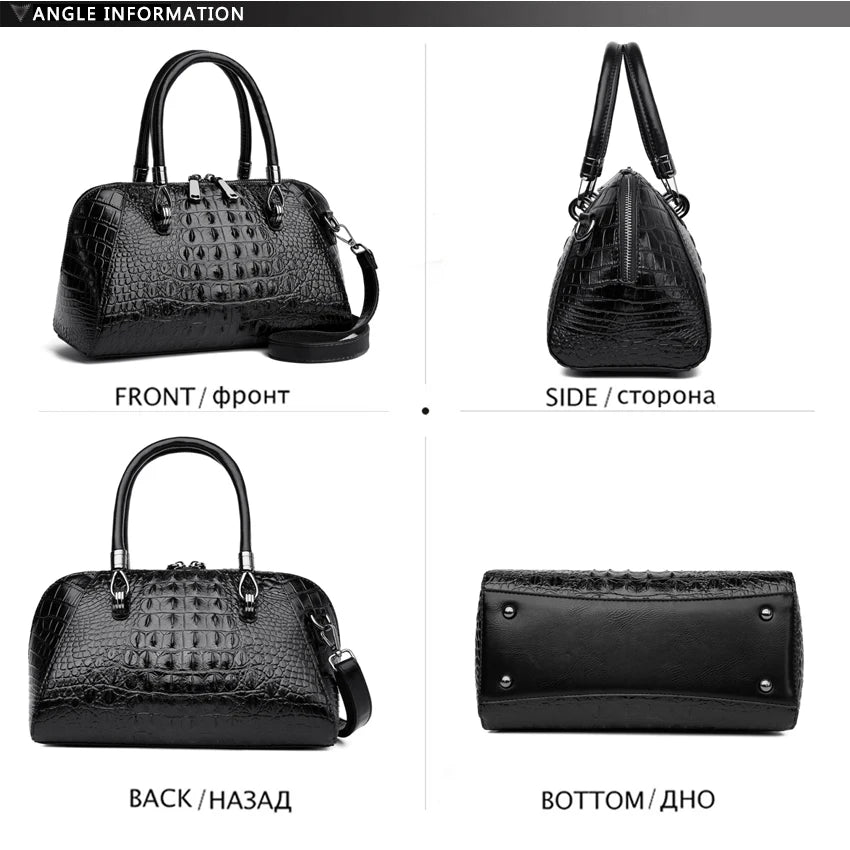 Luxury Designer Handbag Women Shoulder Bag Crocodile Patterned Handbag High-quality 3D Relief Fish Pocket Mid Handtasche Damen