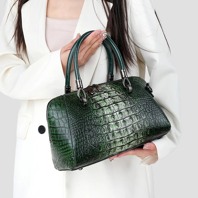 Luxury Designer Handbag Women Shoulder Bag Crocodile Patterned Handbag High-quality 3D Relief Fish Pocket Mid Handtasche Damen