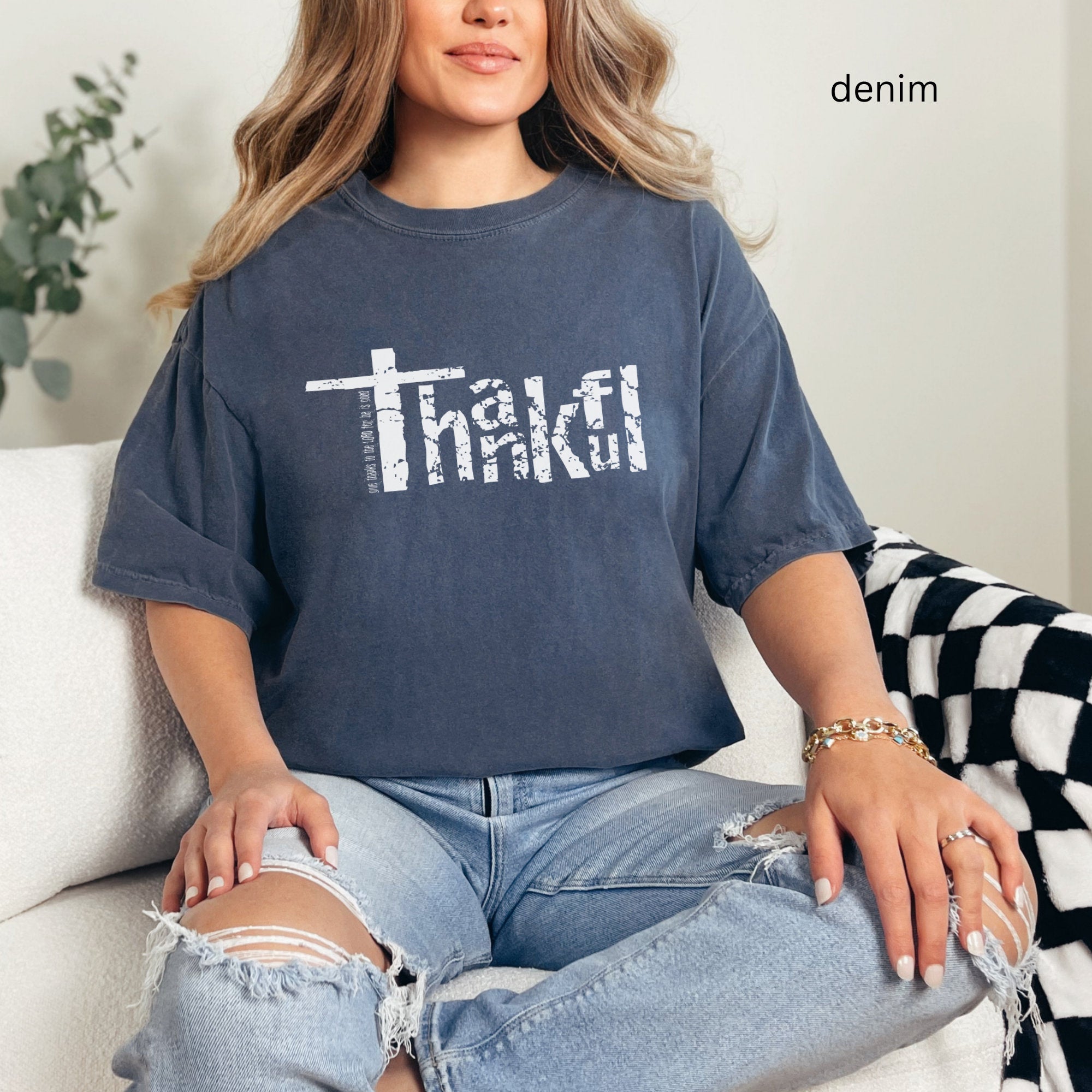 Christian Bible Verse Comfort Color Distressed Shirt